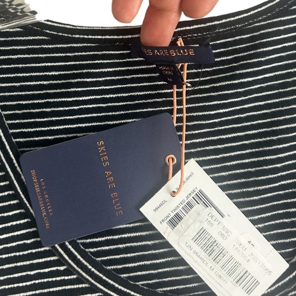 Skies are Blue Womens SZ M Front Twist Stripe Jersey Sleeveless Dress NEW - Picture 3 of 11